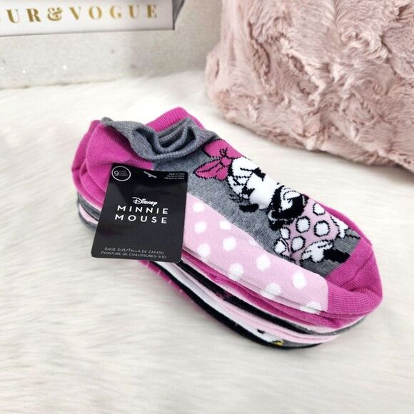 {Minnie Mouse} Pink Socks 9 Pair - Picture 1 of 3